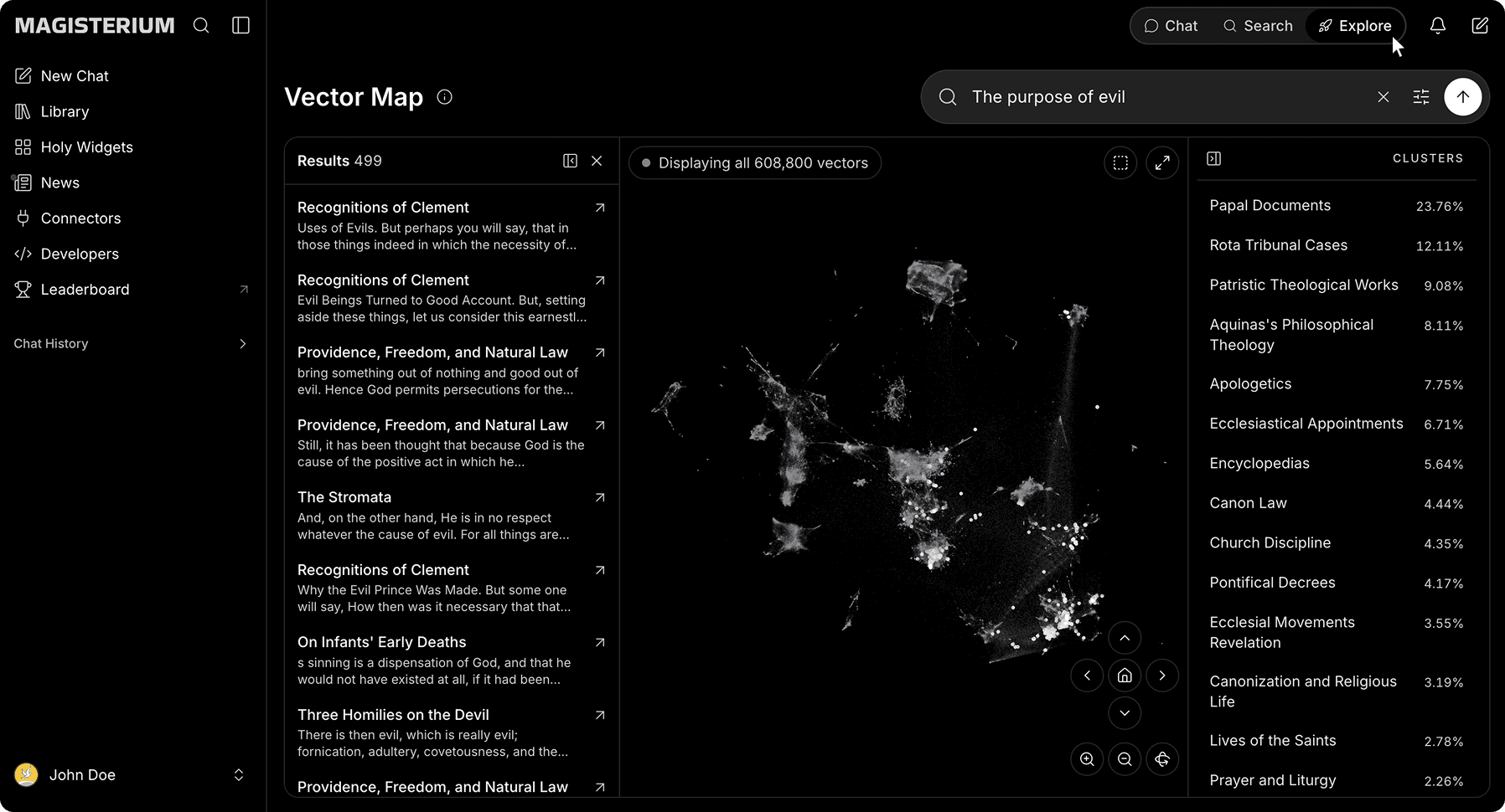 Magisterium AI Даследаванне mode interface