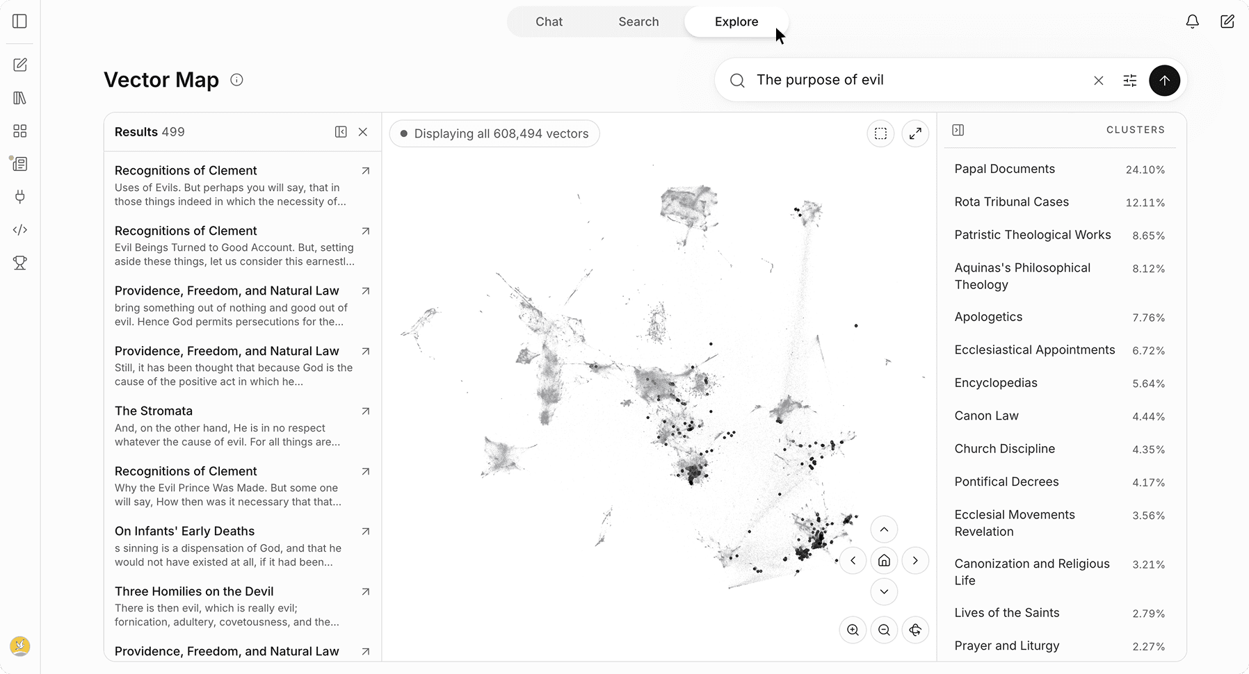 Magisterium AI Explore mode interface